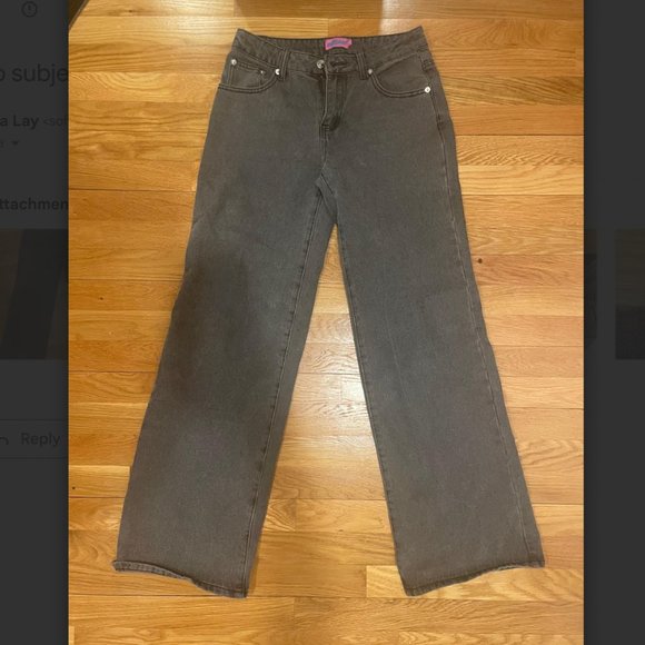 Edikted Low Rise Jeans (in style Raelynn Washed Black Washed) - Picture 2 of 4